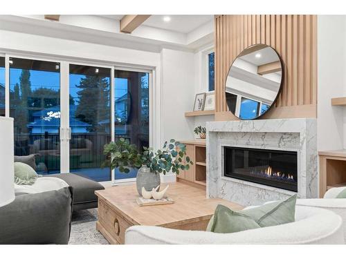 1516 23 Street Nw, Calgary, AB - Indoor Photo Showing Living Room With Fireplace