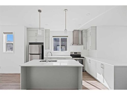 749 South Point Gate Sw, Airdrie, AB - Indoor Photo Showing Kitchen With Double Sink With Upgraded Kitchen