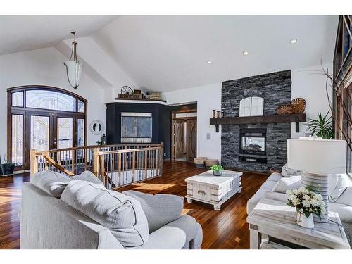 121 Croxford Estates Ne, Airdrie, AB - Indoor Photo Showing Living Room With Fireplace