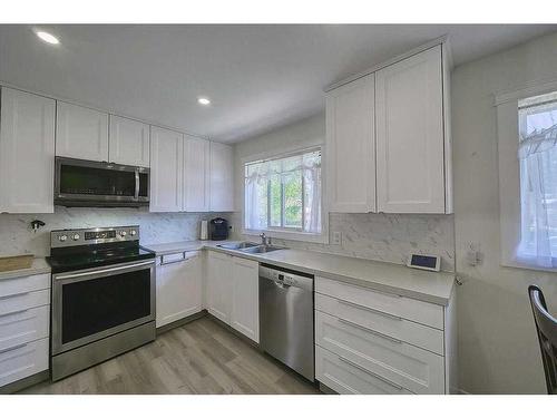 1356 Lake Michigan Crescent Se, Calgary, AB - Indoor Photo Showing Kitchen With Double Sink