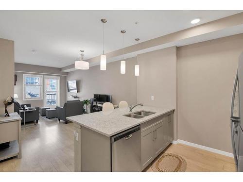 312-30 Mahogany Mews Se, Calgary, AB - Indoor Photo Showing Kitchen With Double Sink