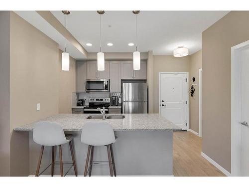 312-30 Mahogany Mews Se, Calgary, AB - Indoor Photo Showing Kitchen With Stainless Steel Kitchen With Double Sink With Upgraded Kitchen