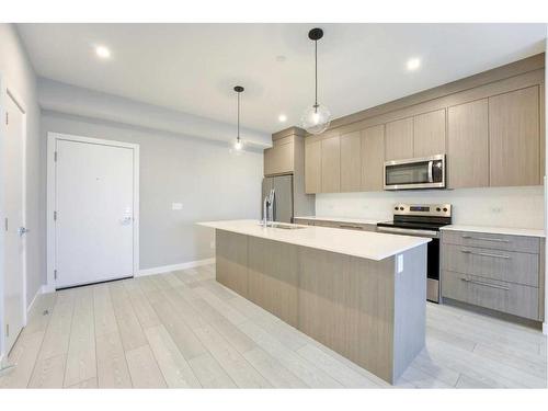 2223-60 Skyview Ranch Road Ne, Calgary, AB - Indoor Photo Showing Kitchen With Stainless Steel Kitchen With Upgraded Kitchen