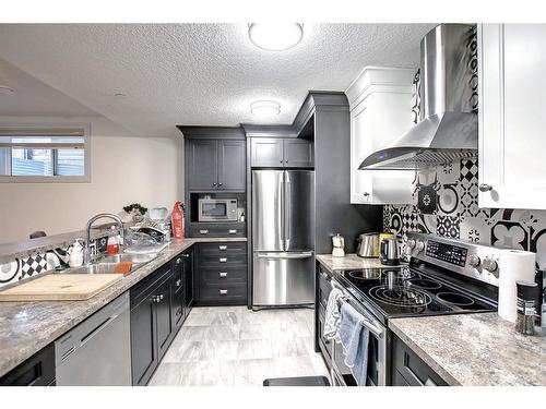 33 Savanna Grove Ne, Calgary, AB - Indoor Photo Showing Kitchen With Double Sink