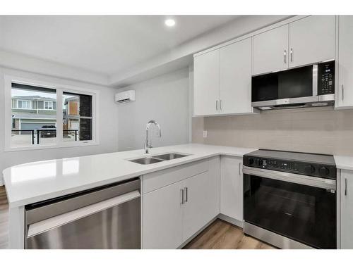 115-125 Wolf Hollow Crescent Se, Calgary, AB - Indoor Photo Showing Kitchen With Double Sink