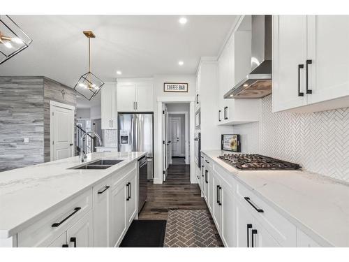 132 Walcrest View Se, Calgary, AB - Indoor Photo Showing Kitchen With Double Sink With Upgraded Kitchen