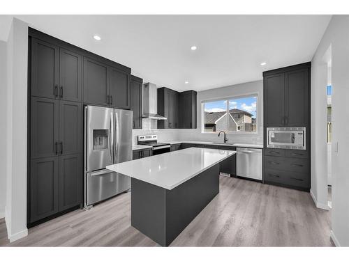 360 Dawson Drive, Chestermere, AB - Indoor Photo Showing Kitchen With Stainless Steel Kitchen With Upgraded Kitchen