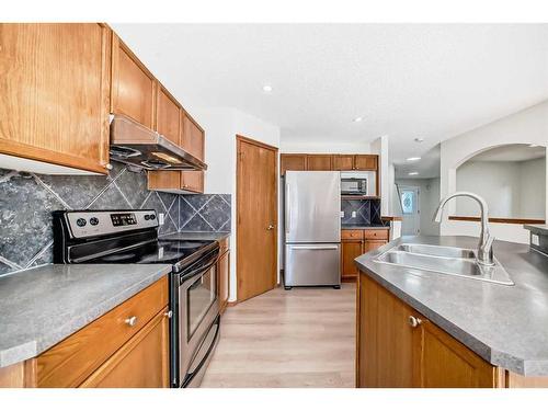 434 Saddlecreek Way Ne, Calgary, AB - Indoor Photo Showing Kitchen With Double Sink