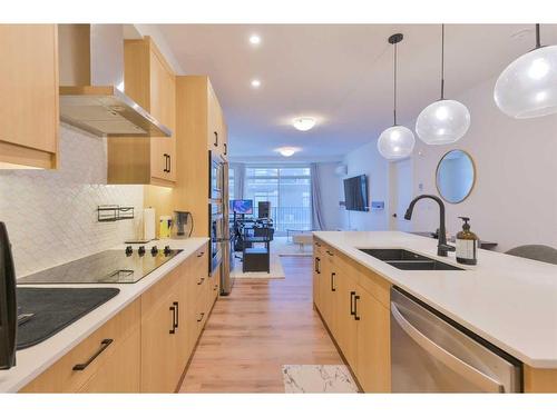 301-20 Sage Hill Walk Nw, Calgary, AB - Indoor Photo Showing Kitchen With Double Sink With Upgraded Kitchen