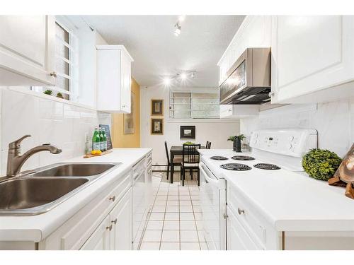 101-836 4 Avenue Nw, Calgary, AB - Indoor Photo Showing Kitchen With Double Sink