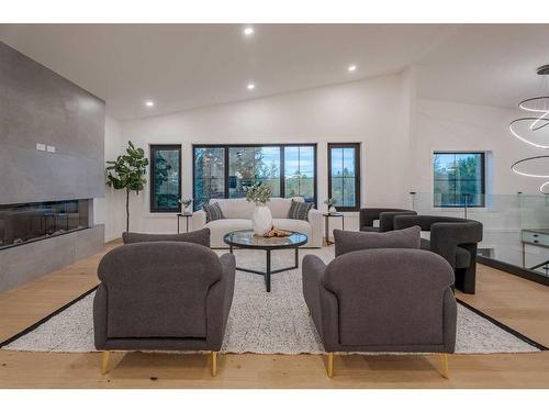 4175 Varsity Road Nw, Calgary, AB - Indoor Photo Showing Living Room With Fireplace