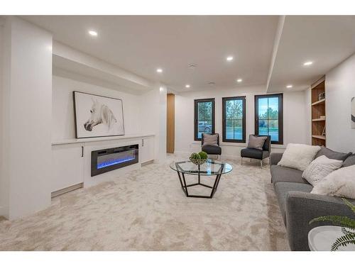 4175 Varsity Road Nw, Calgary, AB - Indoor Photo Showing Living Room With Fireplace