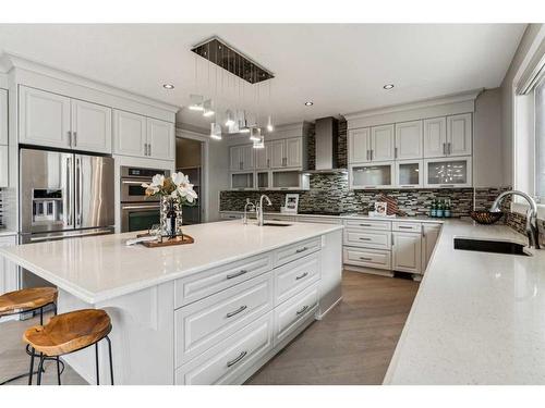 156 Rainbow Falls Glen, Chestermere, AB - Indoor Photo Showing Kitchen With Upgraded Kitchen