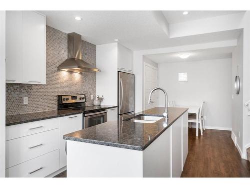 419 Saddlemont Boulevard Ne, Calgary, AB - Indoor Photo Showing Kitchen With Double Sink With Upgraded Kitchen