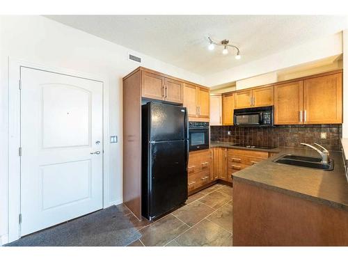 308-26 Val Gardena View Sw, Calgary, AB - Indoor Photo Showing Kitchen With Double Sink