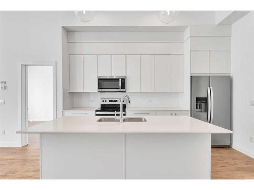 2122-60 Skyview Ranch Road Ne, Calgary, AB - Indoor Photo Showing Kitchen With Stainless Steel Kitchen With Double Sink With Upgraded Kitchen