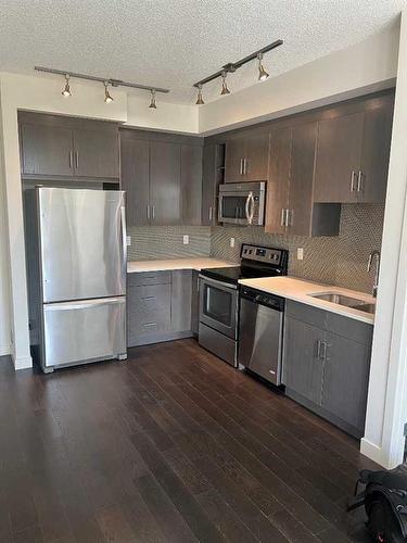 404-25 Auburn Meadows Avenue Se, Calgary, AB - Indoor Photo Showing Kitchen With Stainless Steel Kitchen