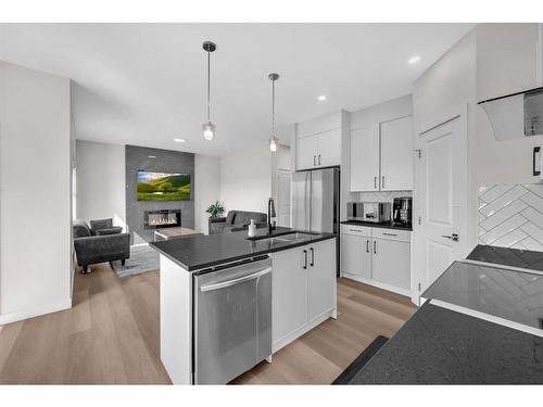 1021 Waterford Drive, Chestermere, AB - Indoor Photo Showing Kitchen With Stainless Steel Kitchen With Upgraded Kitchen