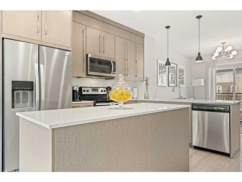 129-30 Cornerstone Manor Ne, Calgary, AB - Indoor Photo Showing Kitchen With Stainless Steel Kitchen With Upgraded Kitchen