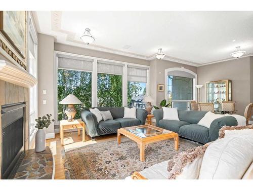 76 Sierra Vista Close Sw, Calgary, AB - Indoor Photo Showing Living Room With Fireplace