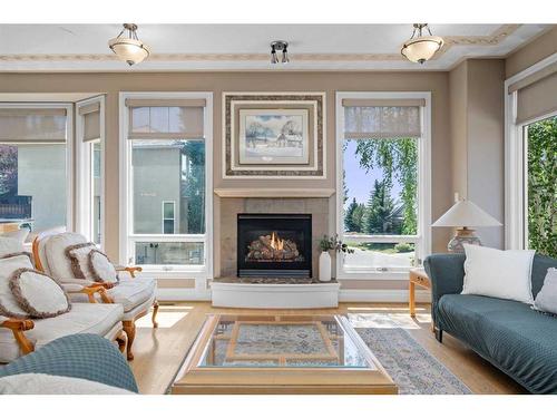 76 Sierra Vista Close Sw, Calgary, AB - Indoor Photo Showing Living Room With Fireplace