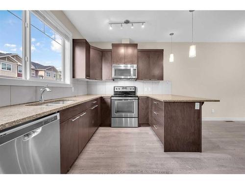 509 Skyview Ranch Grove Ne, Calgary, AB - Indoor Photo Showing Kitchen With Stainless Steel Kitchen With Upgraded Kitchen