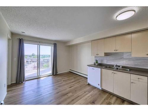 1407-17 Country Village Bay Ne, Calgary, AB - Indoor Photo Showing Kitchen With Double Sink