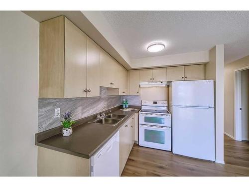 1407-17 Country Village Bay Ne, Calgary, AB - Indoor Photo Showing Kitchen With Double Sink