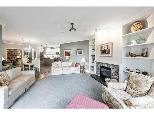 2308-24 Hemlock Crescent Sw, Calgary, AB - Indoor Photo Showing Living Room With Fireplace