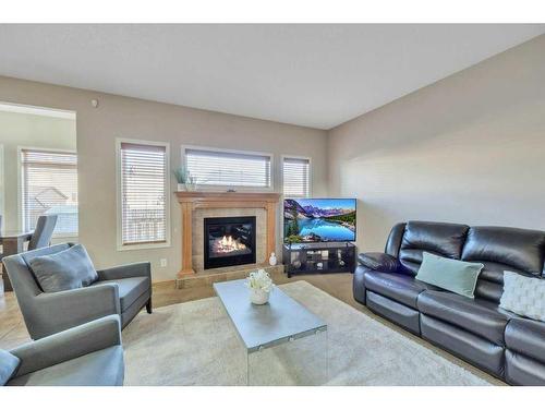 112 Skyview Shores Gardens Ne, Calgary, AB - Indoor Photo Showing Living Room With Fireplace