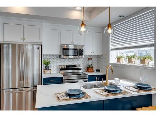 14804 1 Street Nw, Calgary, AB - Indoor Photo Showing Kitchen With Double Sink With Upgraded Kitchen