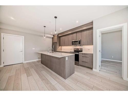 3403-60 Skyview Ranch Road Ne, Calgary, AB - Indoor Photo Showing Kitchen With Stainless Steel Kitchen With Upgraded Kitchen