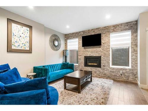 1404 29 Street Sw, Calgary, AB - Indoor Photo Showing Living Room With Fireplace