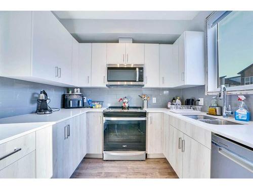 263 Redstone Boulevard Ne, Calgary, AB - Indoor Photo Showing Kitchen With Double Sink