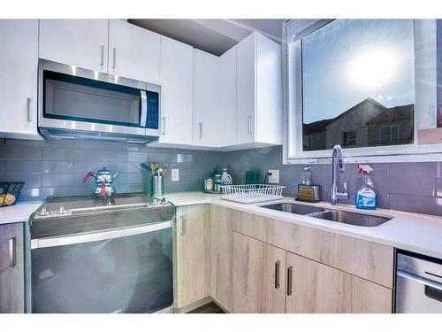 263 Redstone Boulevard Ne, Calgary, AB - Indoor Photo Showing Kitchen With Double Sink With Upgraded Kitchen