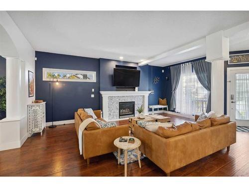 71 Chaparral Circle Se, Calgary, AB - Indoor Photo Showing Living Room With Fireplace