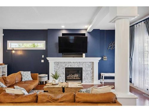 71 Chaparral Circle Se, Calgary, AB - Indoor Photo Showing Living Room With Fireplace