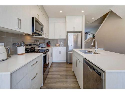 41 Homestead Boulevard Ne, Calgary, AB - Indoor Photo Showing Kitchen With Double Sink