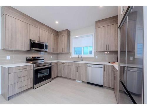 191 Homestead Park Ne, Calgary, AB - Indoor Photo Showing Kitchen With Stainless Steel Kitchen With Upgraded Kitchen