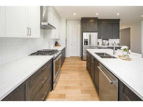 343 Spring Creek Circle Sw, Calgary, AB - Indoor Photo Showing Kitchen With Double Sink With Upgraded Kitchen