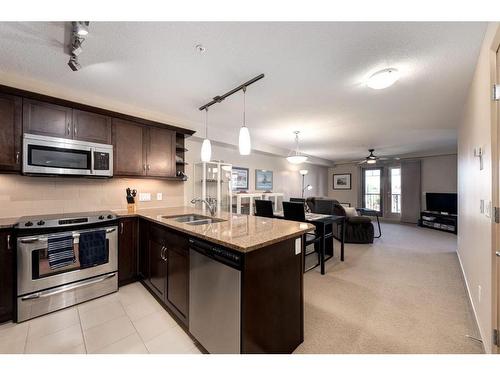 2305-310 Mckenzie Towne Gate Se, Calgary, AB - Indoor Photo Showing Kitchen With Stainless Steel Kitchen With Double Sink With Upgraded Kitchen