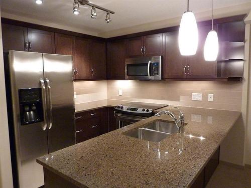 2305-310 Mckenzie Towne Gate Se, Calgary, AB - Indoor Photo Showing Kitchen With Double Sink With Upgraded Kitchen