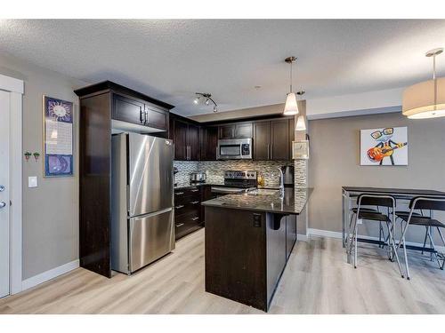 3110-155 Skyview Ranch Way Ne, Calgary, AB - Indoor Photo Showing Kitchen With Stainless Steel Kitchen With Upgraded Kitchen