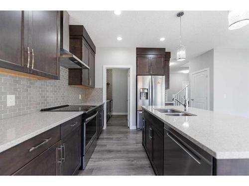 37 Savanna Row Ne, Calgary, AB - Indoor Photo Showing Kitchen With Stainless Steel Kitchen With Double Sink With Upgraded Kitchen