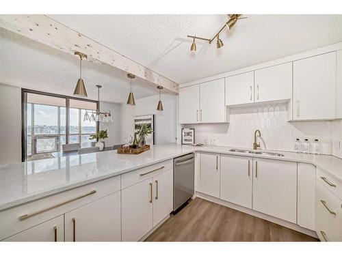 1003-1334 13 Avenue Sw, Calgary, AB - Indoor Photo Showing Kitchen With Double Sink