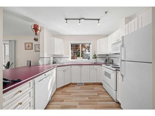 110-1415 17 Street Se, Calgary, AB - Indoor Photo Showing Kitchen With Double Sink