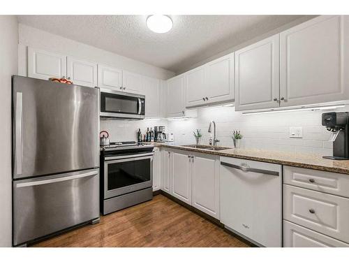 111-550 Prominence Rise Sw, Calgary, AB - Indoor Photo Showing Kitchen With Double Sink