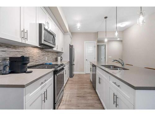 732 Cranbrook Walk Se, Calgary, AB - Indoor Photo Showing Kitchen With Double Sink With Upgraded Kitchen