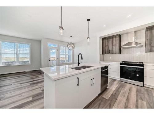 72 Magnolia Bay Se, Calgary, AB - Indoor Photo Showing Kitchen With Double Sink With Upgraded Kitchen