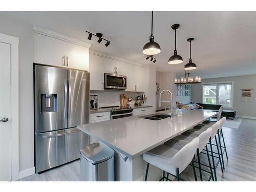 82 Auburn Meadows View Se, Calgary, AB - Indoor Photo Showing Kitchen With Double Sink With Upgraded Kitchen